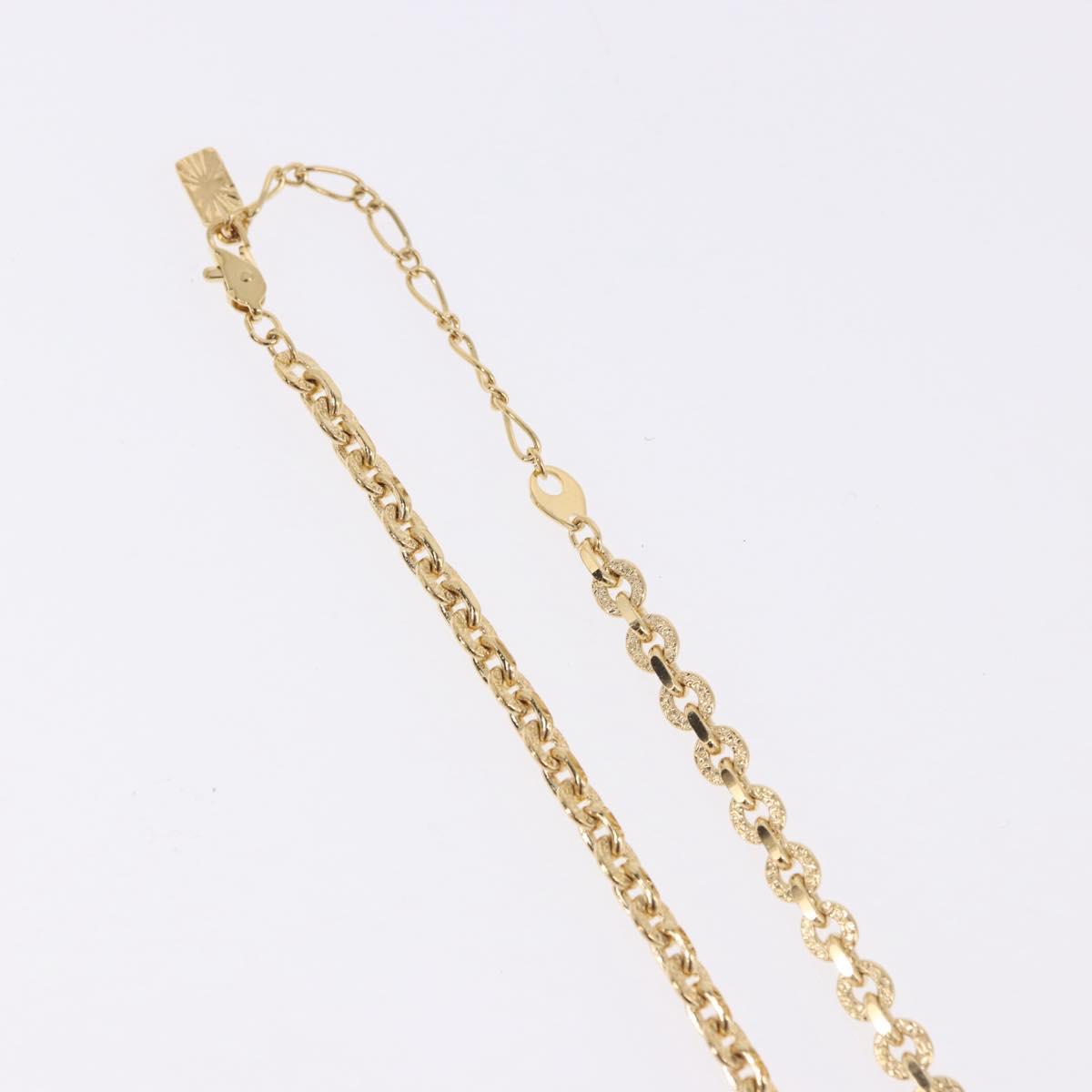SAINT LAURENT Necklace Metal Gold Tone Auth bs36394