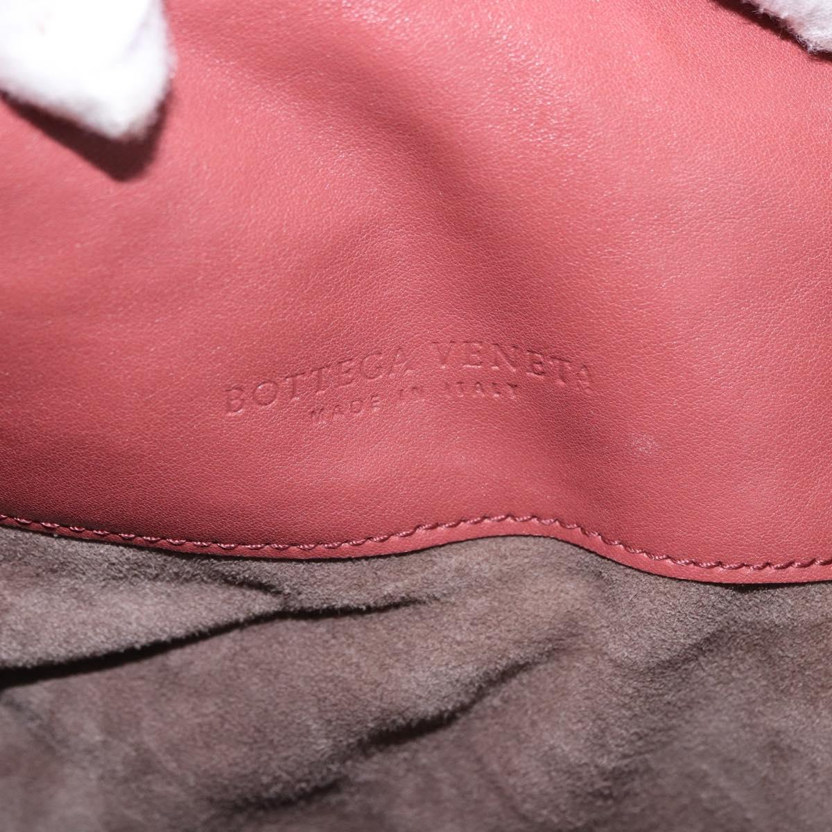 BOTTEGA VENETA Chain Hand Bag Leather Pink Auth bs36396A