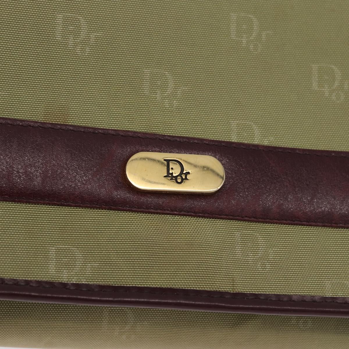 Christian Dior Chain Shoulder Bag Nylon Beige Gold Auth bs36401