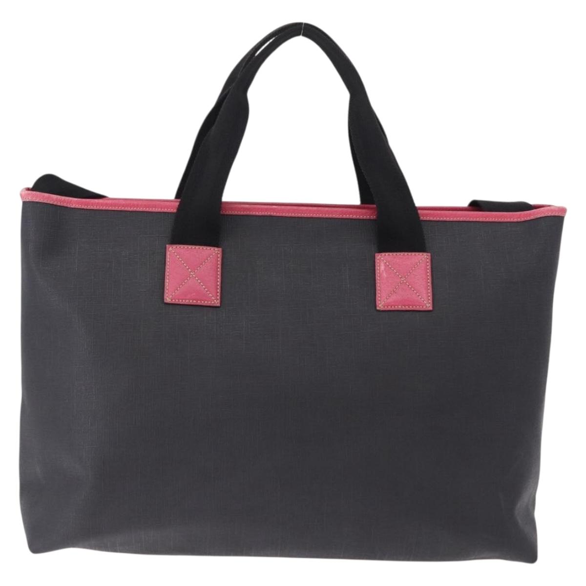 GUCCI Tote Bag PVC Leather Black 162785 Auth bs36403