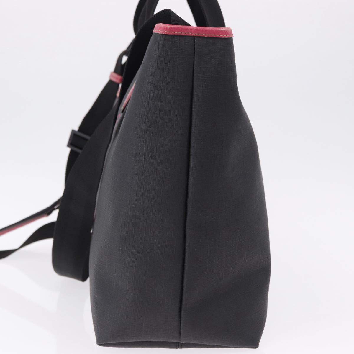 GUCCI Tote Bag PVC Leather Black 162785 Auth bs36403