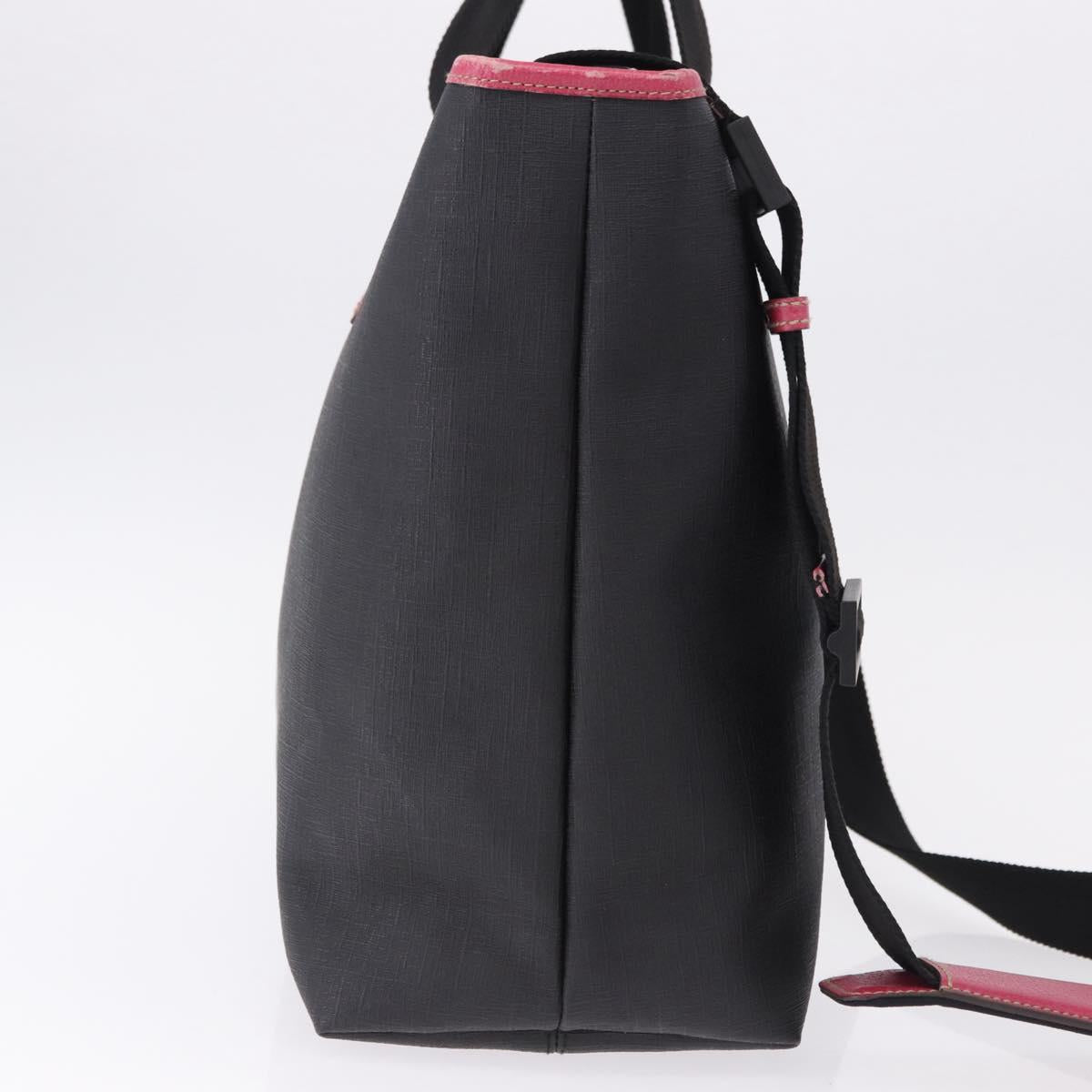 GUCCI Tote Bag PVC Leather Black 162785 Auth bs36403