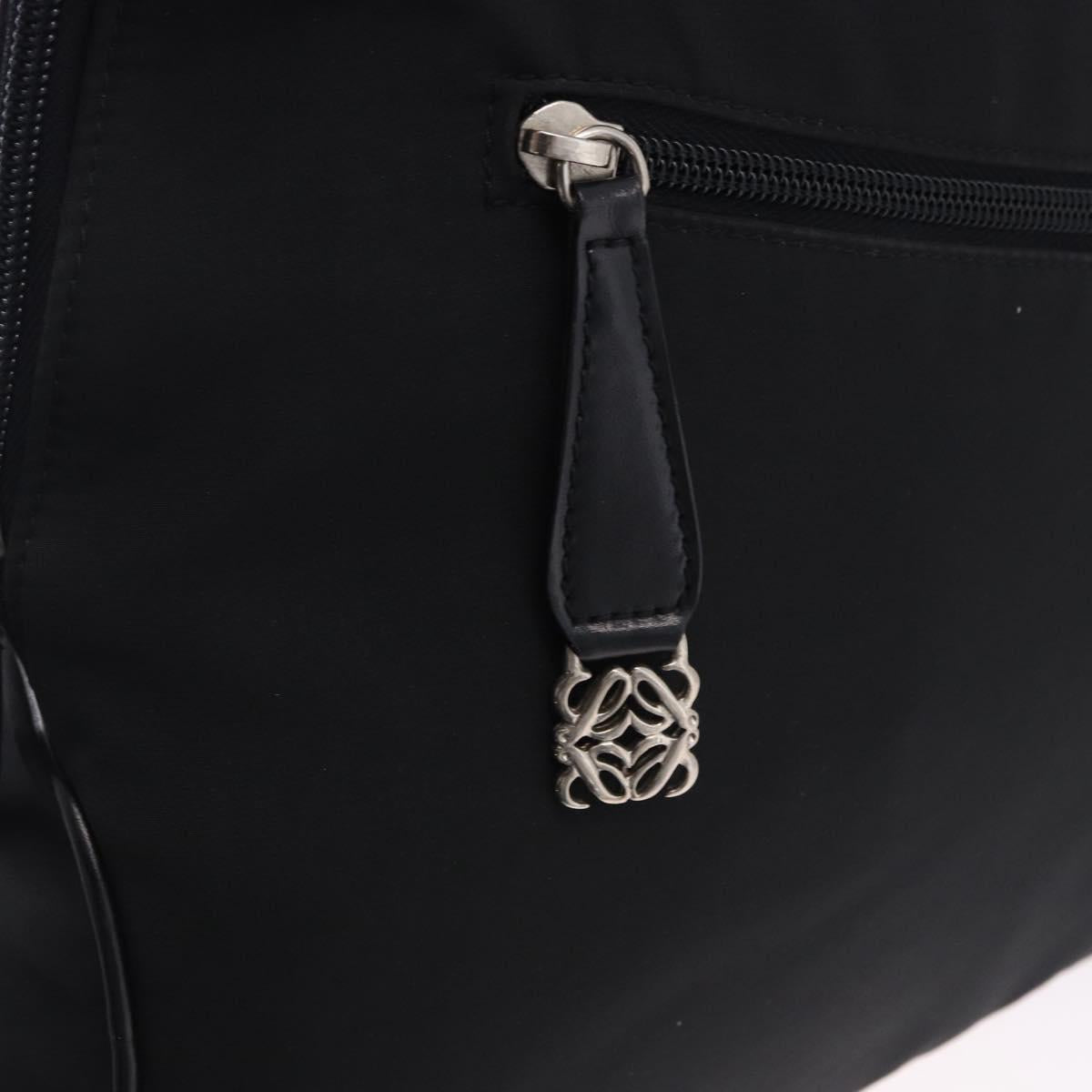 LOEWE Shoulder Bag Nylon Black Silver Auth bs36404