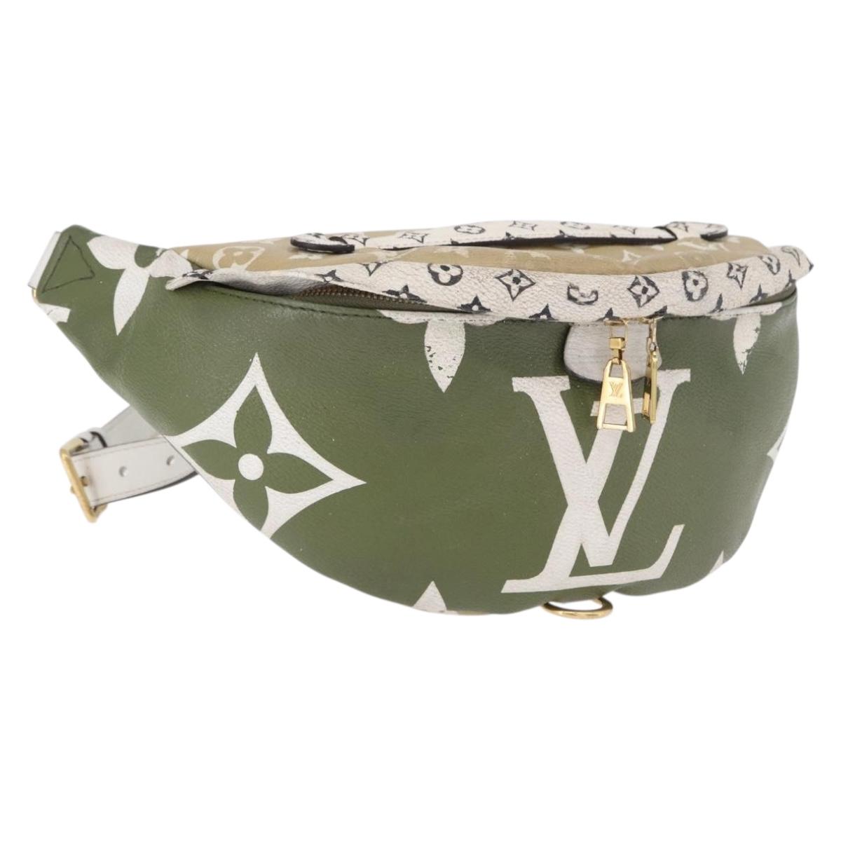 LOUIS VUITTON Monogram Giant Bum Bag Body Bag Khaki M44611 LV Auth bs36407