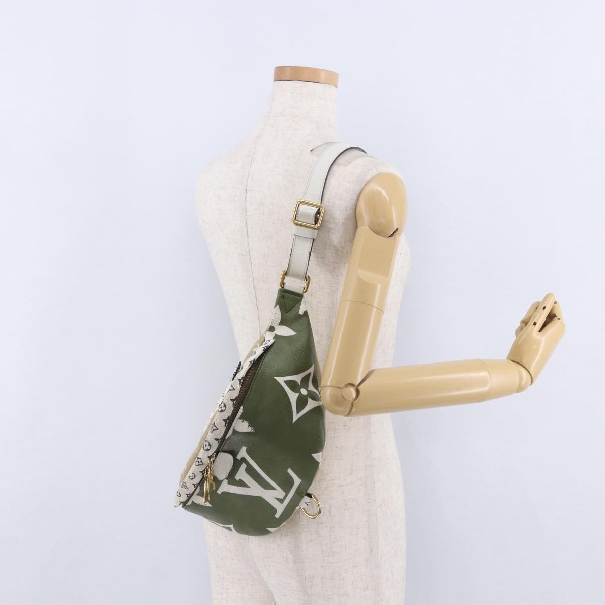 LOUIS VUITTON Monogram Giant Bum Bag Body Bag Khaki M44611 LV Auth bs36407