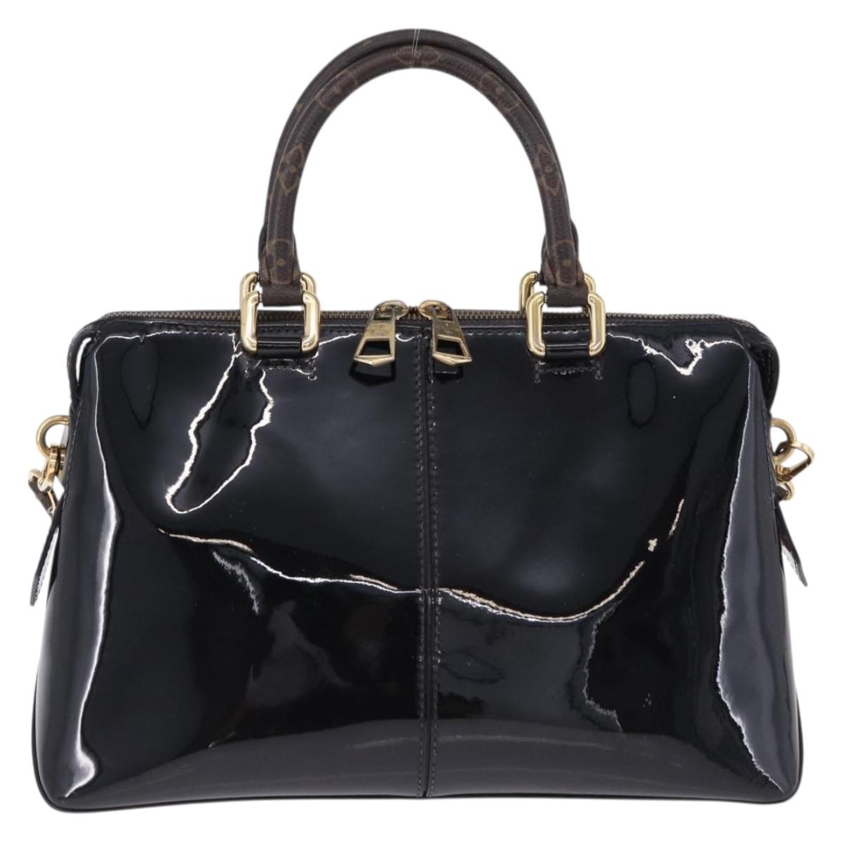 LOUIS VUITTON Tote Miroir Hand Bag Patent 2way Black M54626 LV Auth bs36411
