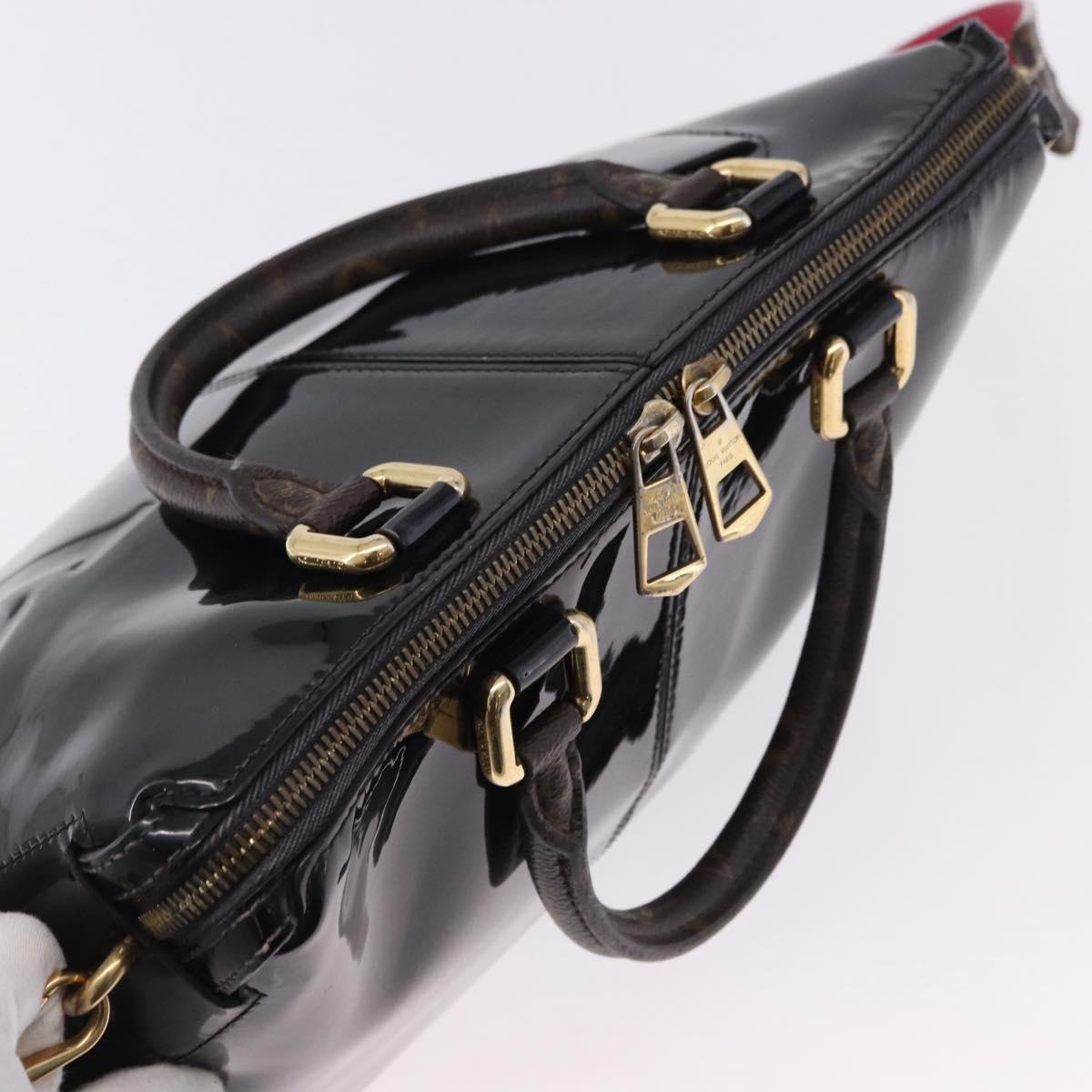 LOUIS VUITTON Tote Miroir Hand Bag Patent 2way Black M54626 LV Auth bs36411
