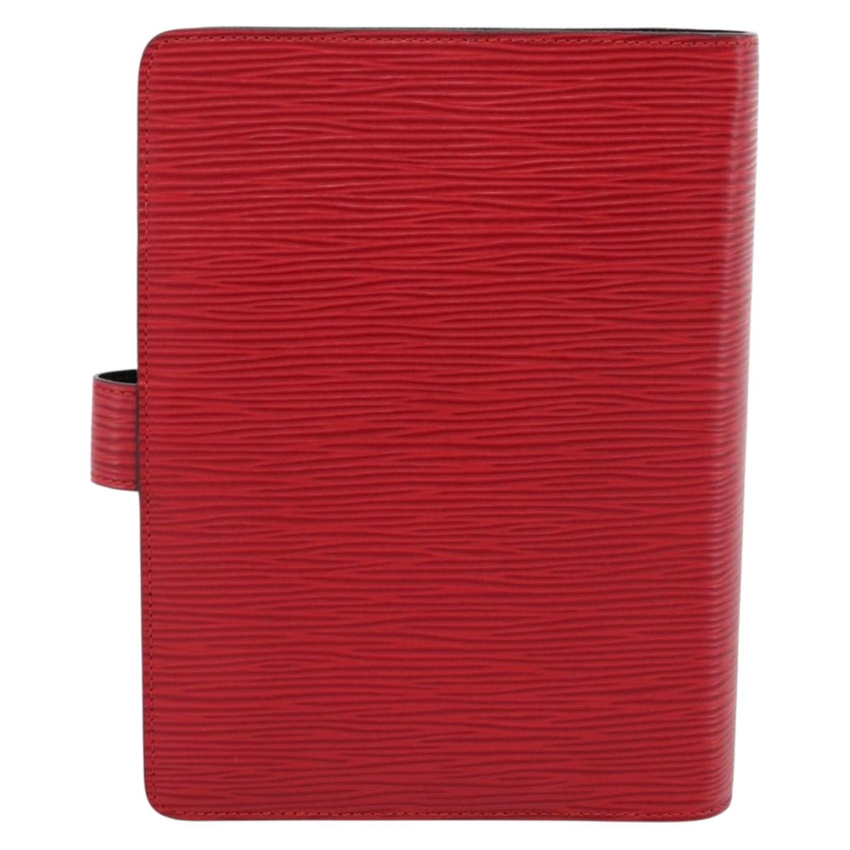LOUIS VUITTON Epi Agenda MM Day Planner Cover Red R20047 LV Auth bs36417