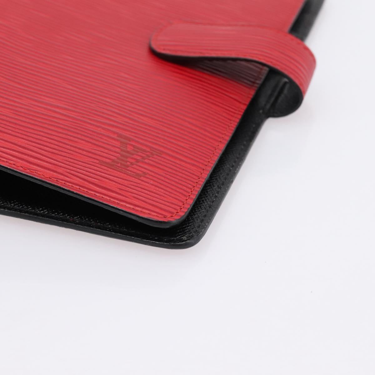 LOUIS VUITTON Epi Agenda MM Day Planner Cover Red R20047 LV Auth bs36417