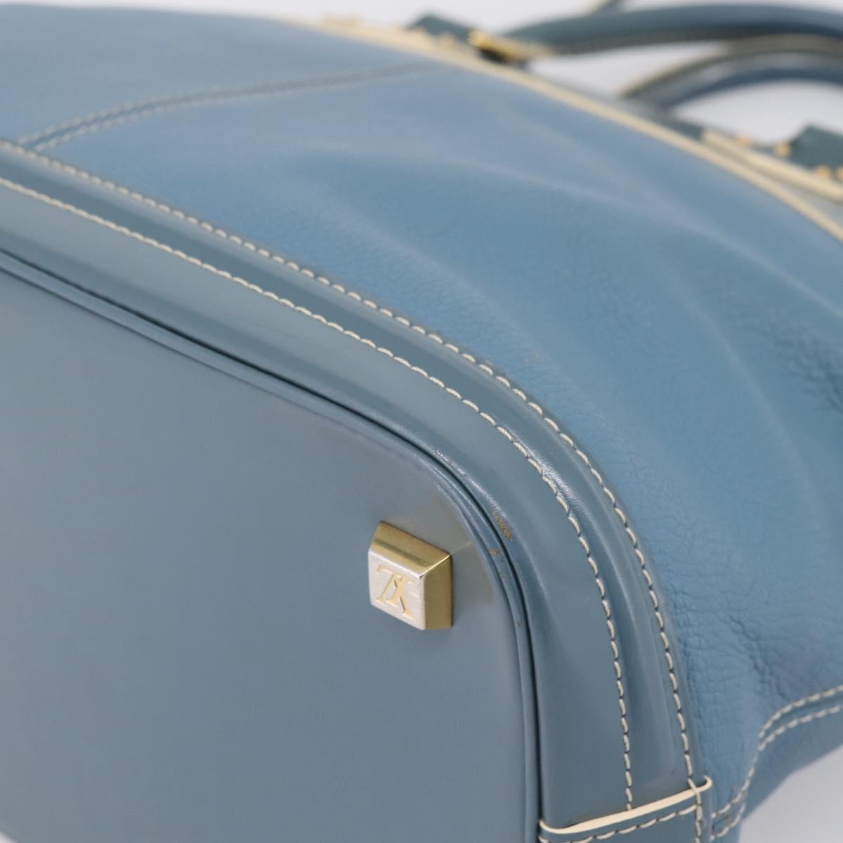 LOUIS VUITTON Suhari Lockit PM Hand Bag Leather Blue Gold M95434 LV Auth bs36420