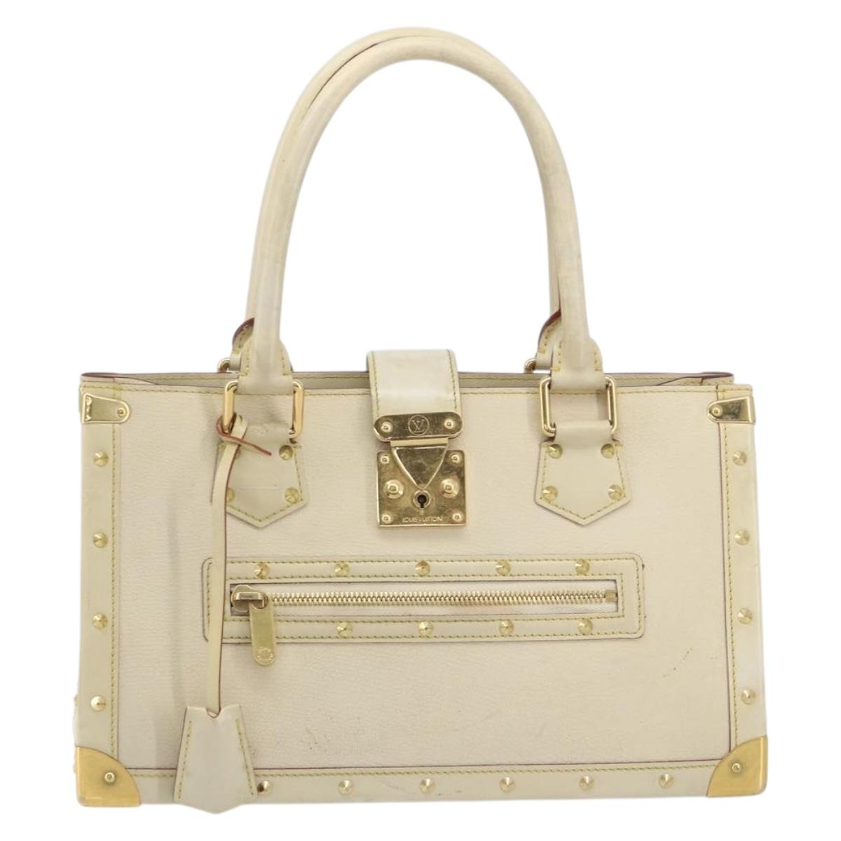 LOUIS VUITTON Suhari Fabreau Hand Bag Leather White M91815 LV Auth bs36421