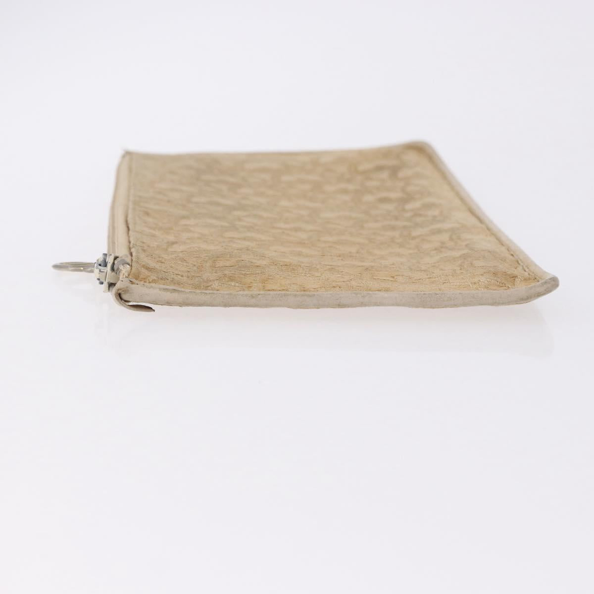 Christian Dior Trotter Canvas Pouch Beige Gold Auth bs36424