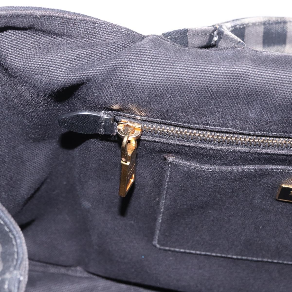 PRADA Canapa GM Tote Bag Canvas Black Gold Auth bs36427