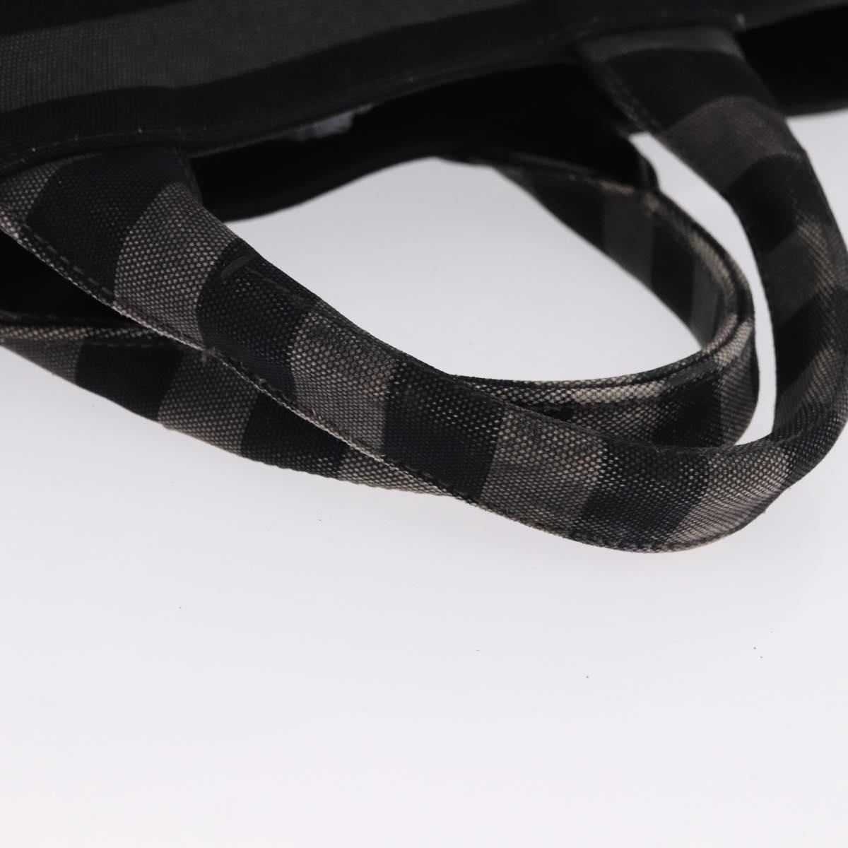 PRADA Canapa GM Tote Bag Canvas Black Gold Auth bs36427
