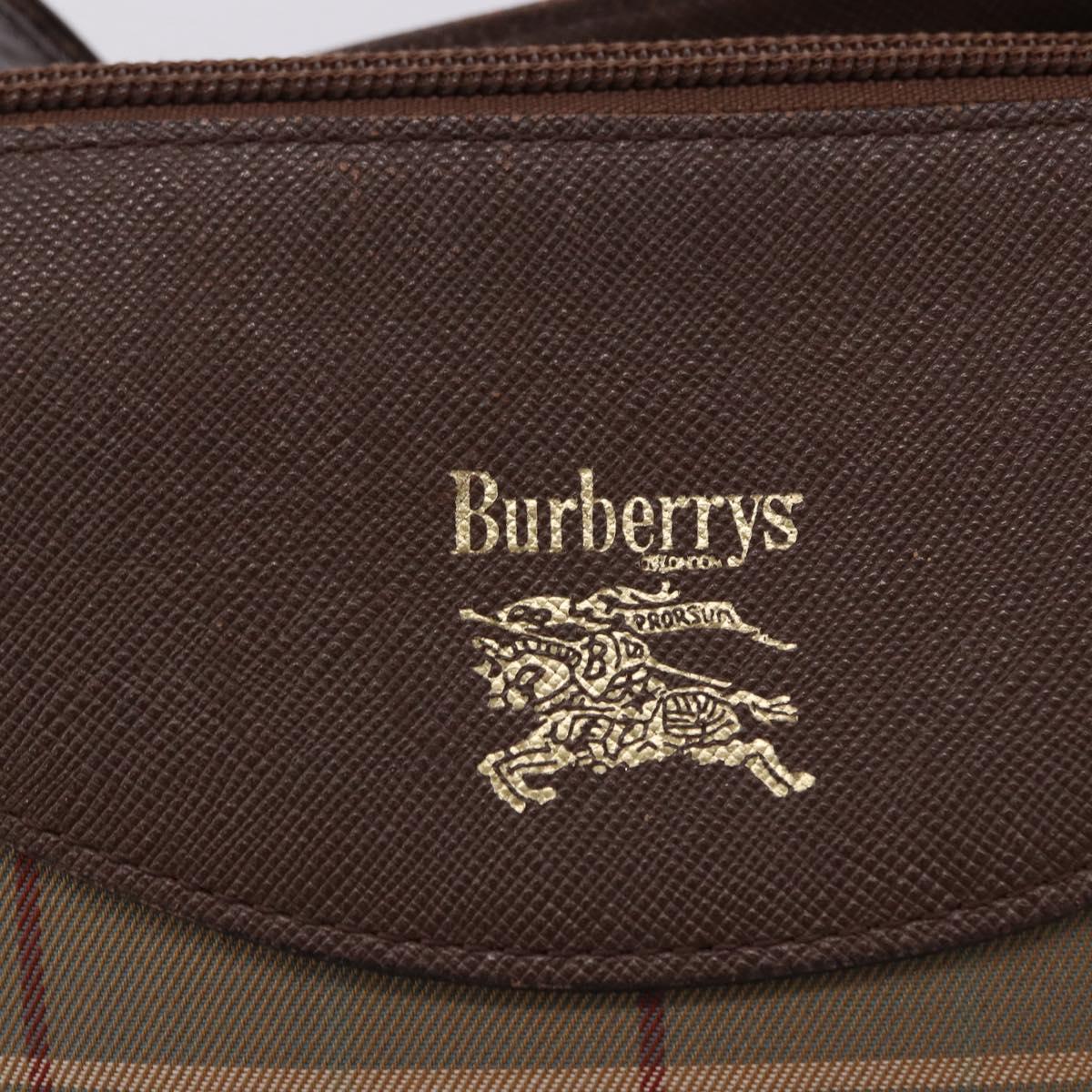 Burberrys Nova Check Shoulder Bag Canvas Beige Gold Auth bs36428