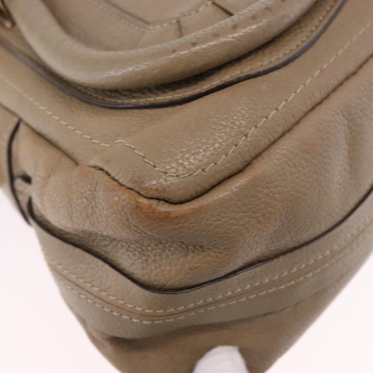 Chloe Mercy Shoulder Bag Leather 2way Beige Gold Auth bs36433