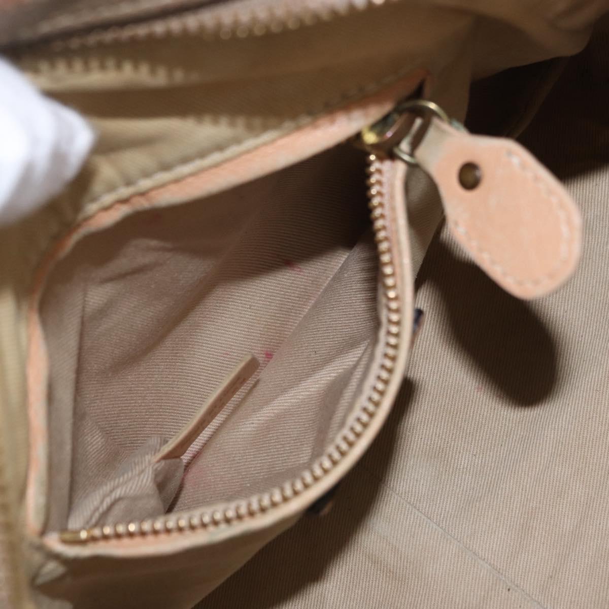 Chloe Mercy Shoulder Bag Leather 2way Beige Gold Auth bs36433
