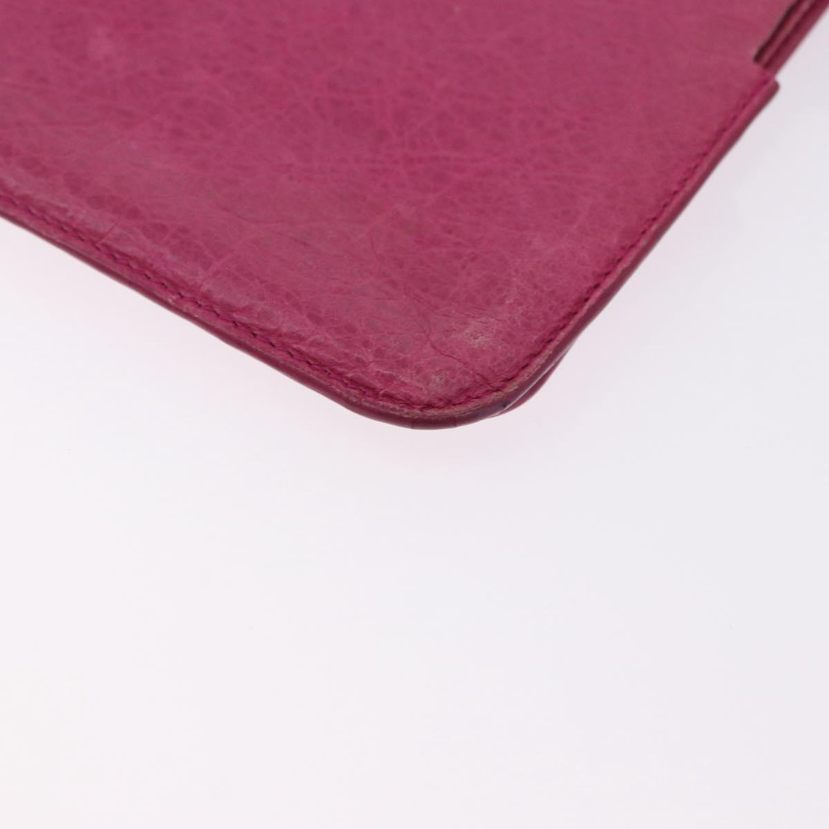 BALENCIAGA iPad Case Leather Pink Auth bs36435