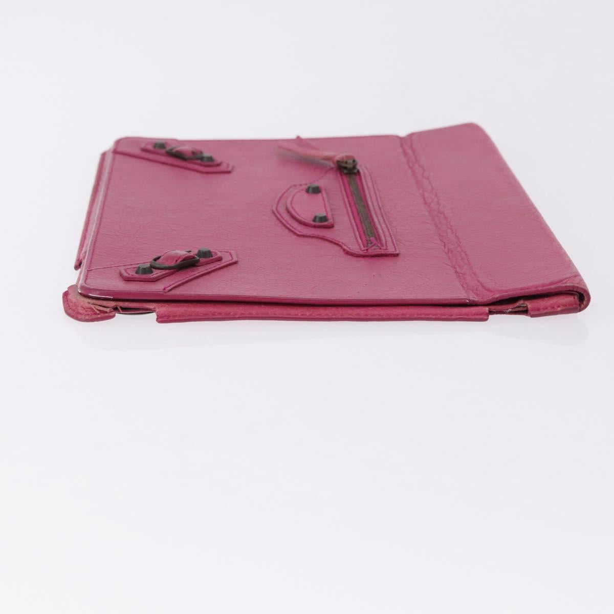 BALENCIAGA iPad Case Leather Pink Auth bs36435