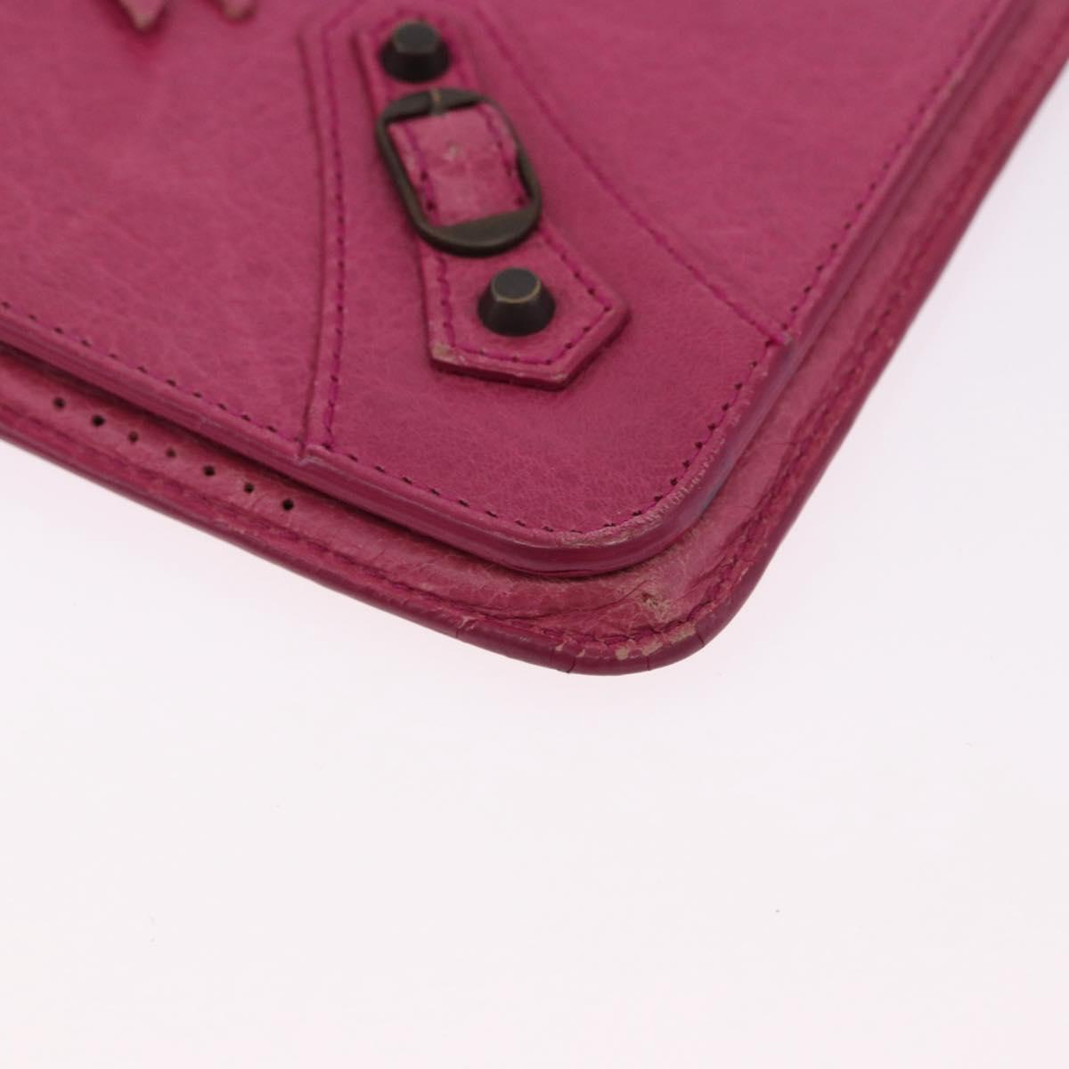 BALENCIAGA iPad Case Leather Pink Auth bs36435