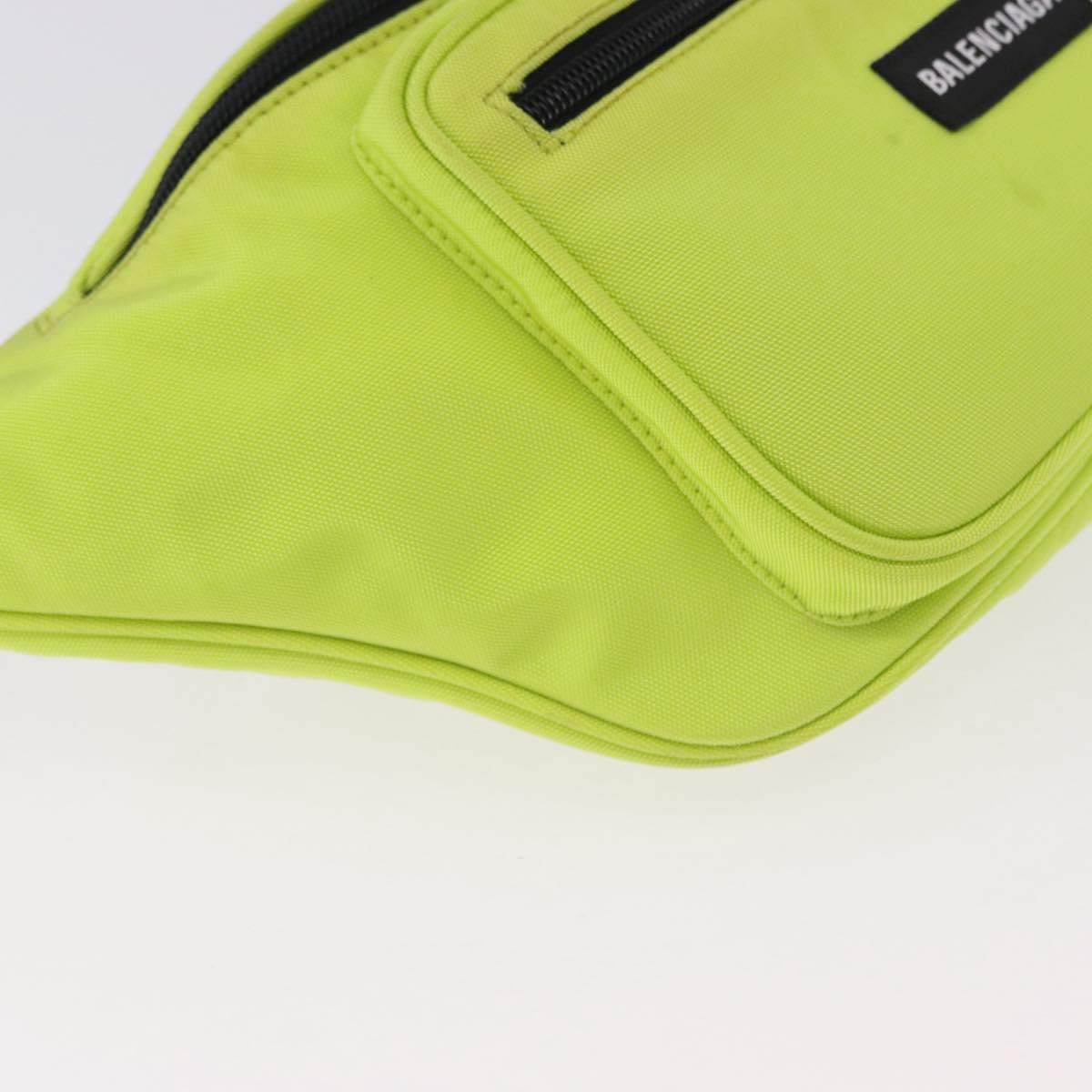 BALENCIAGA Explorer Body Bag Nylon Yellow Silver 482389 Auth bs36437
