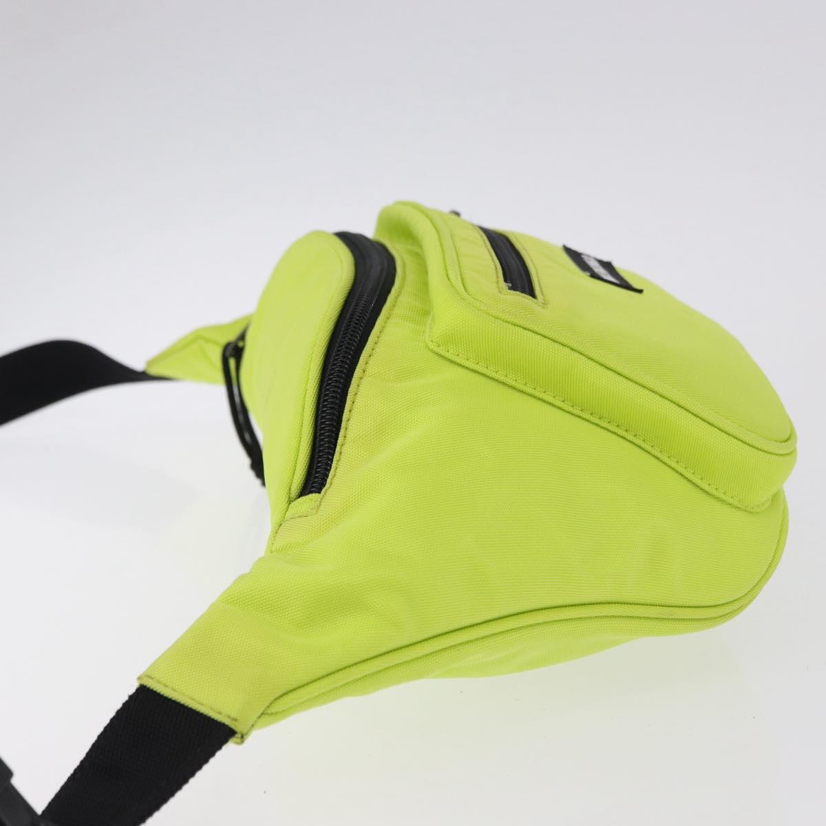 BALENCIAGA Explorer Body Bag Nylon Yellow Silver 482389 Auth bs36437