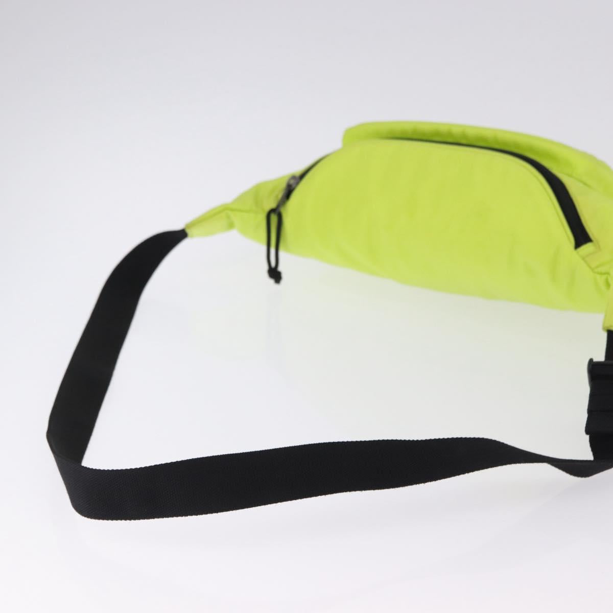 BALENCIAGA Explorer Body Bag Nylon Yellow Silver 482389 Auth bs36437