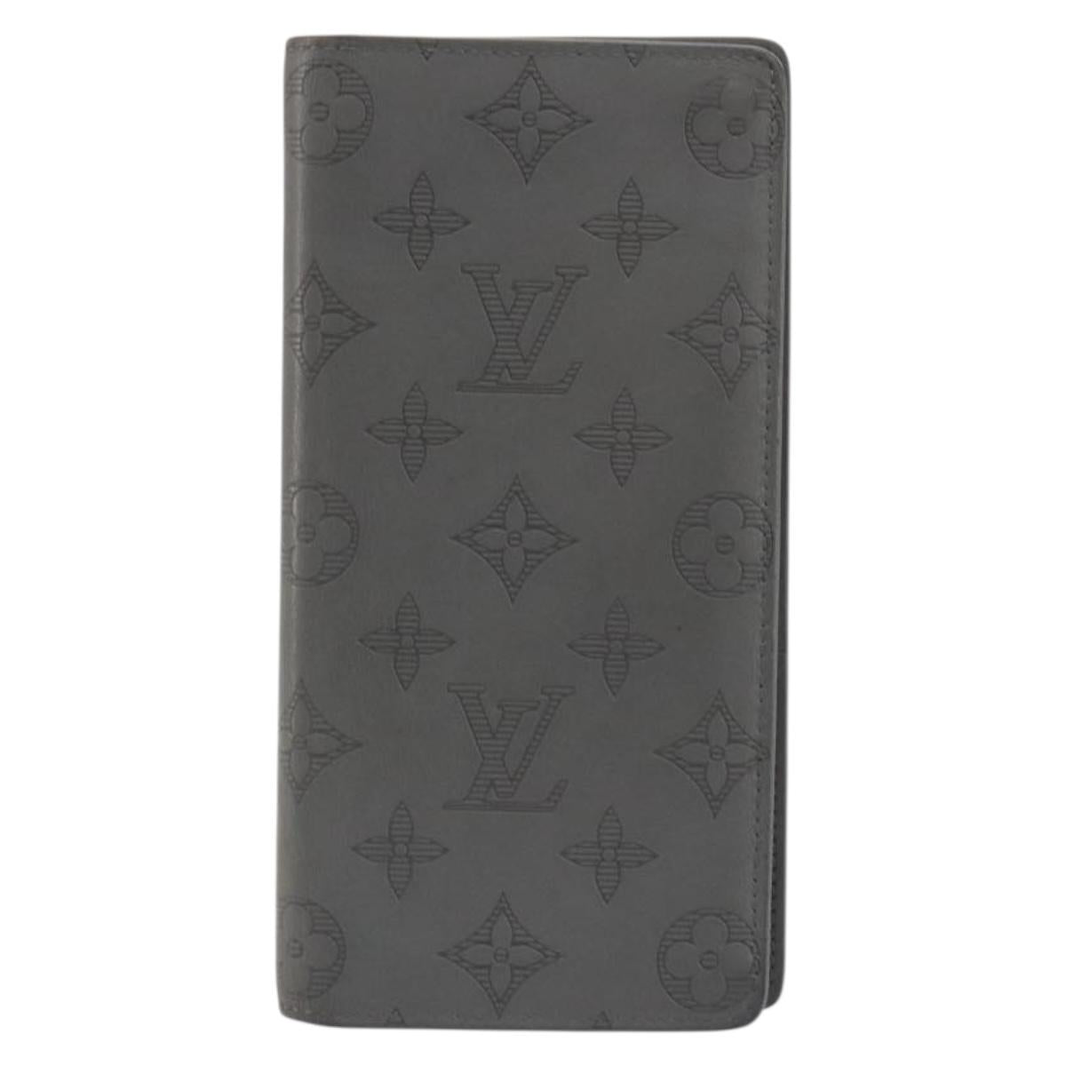 LOUIS VUITTON Monogram Shadow Portefeuille Braza Wallet Gray M81335 Auth bs36439