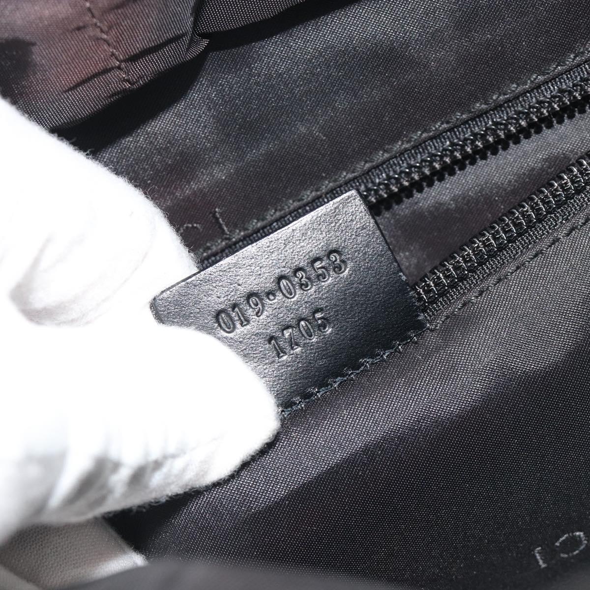 GUCCI Backpack Canvas Black Silver 019 0353 Auth bs36440