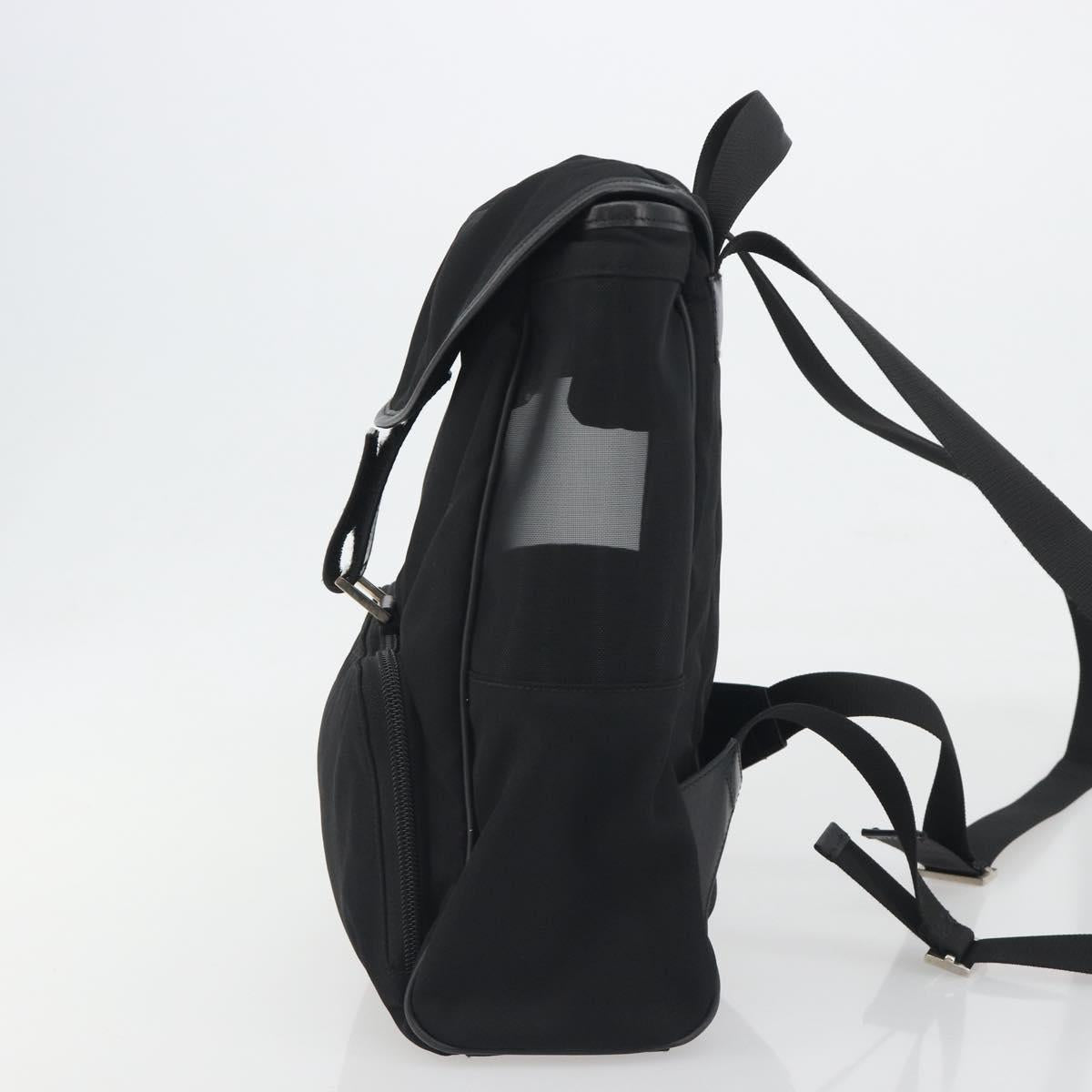 GUCCI Backpack Canvas Black Silver 019 0353 Auth bs36440
