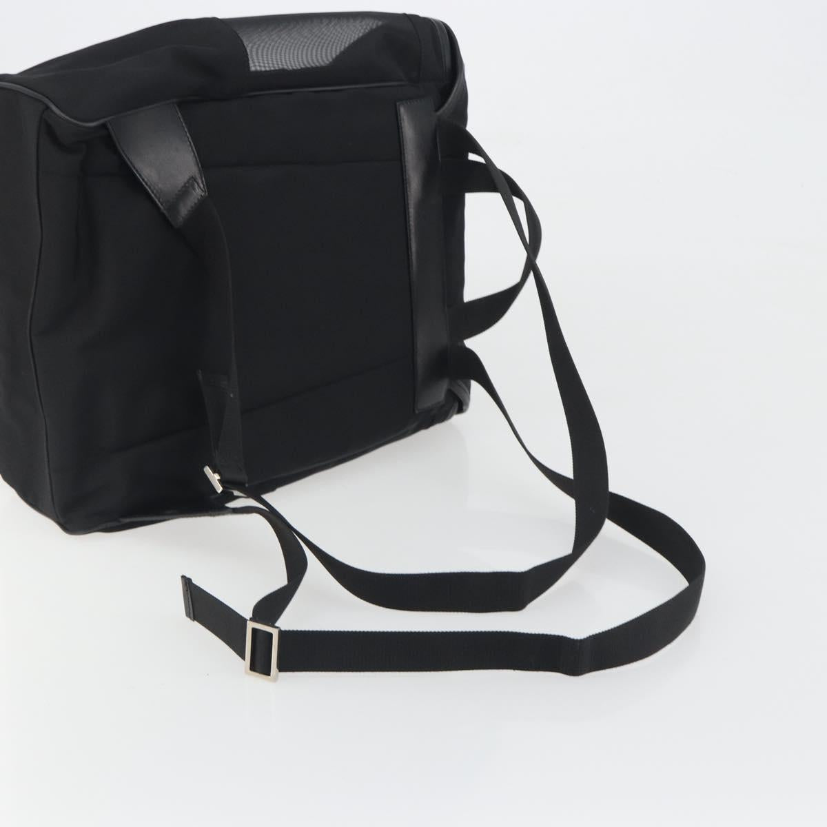 GUCCI Backpack Canvas Black Silver 019 0353 Auth bs36440
