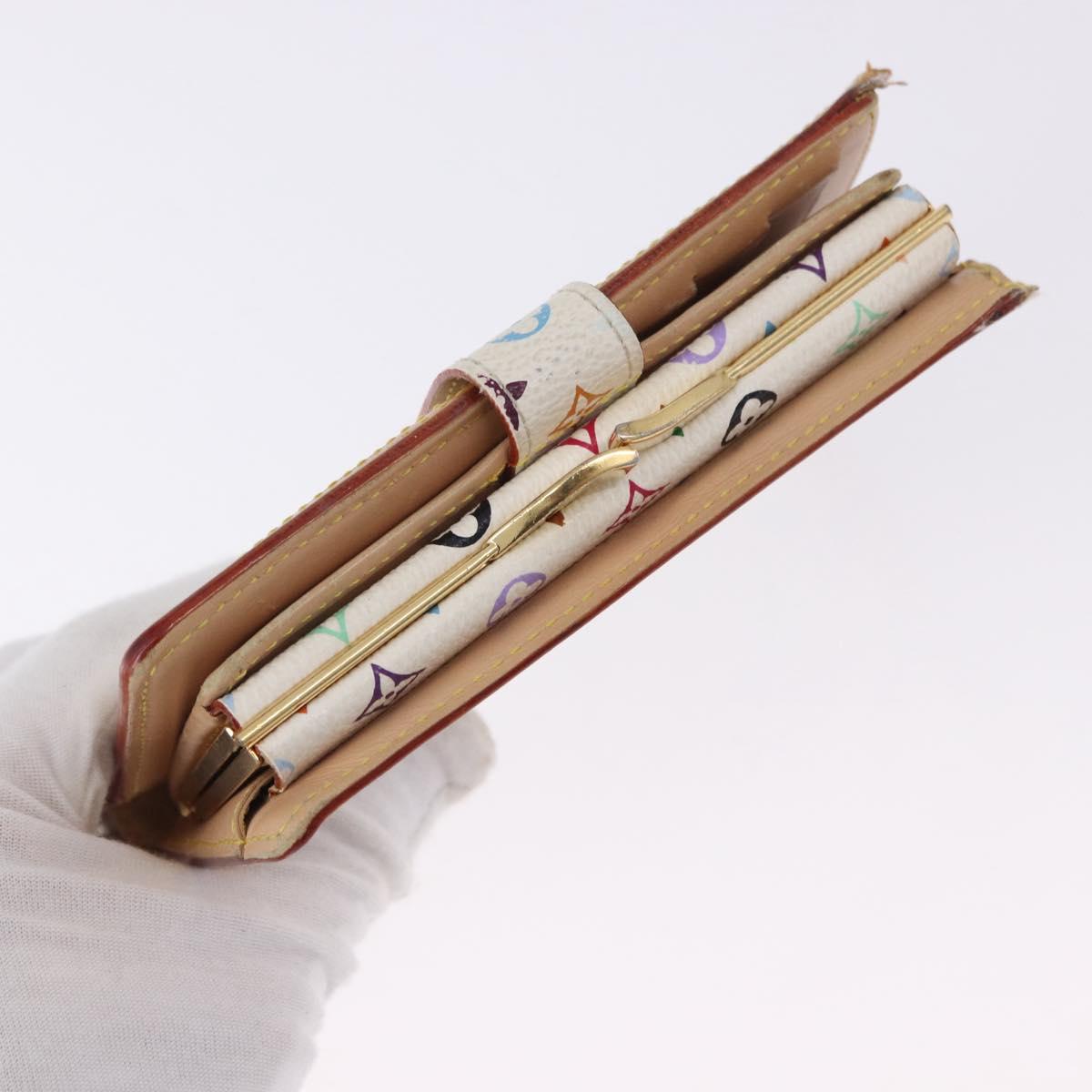 LOUIS VUITTON Porte MonnaieViennois Wallet White M92987 LV Auth bs36445