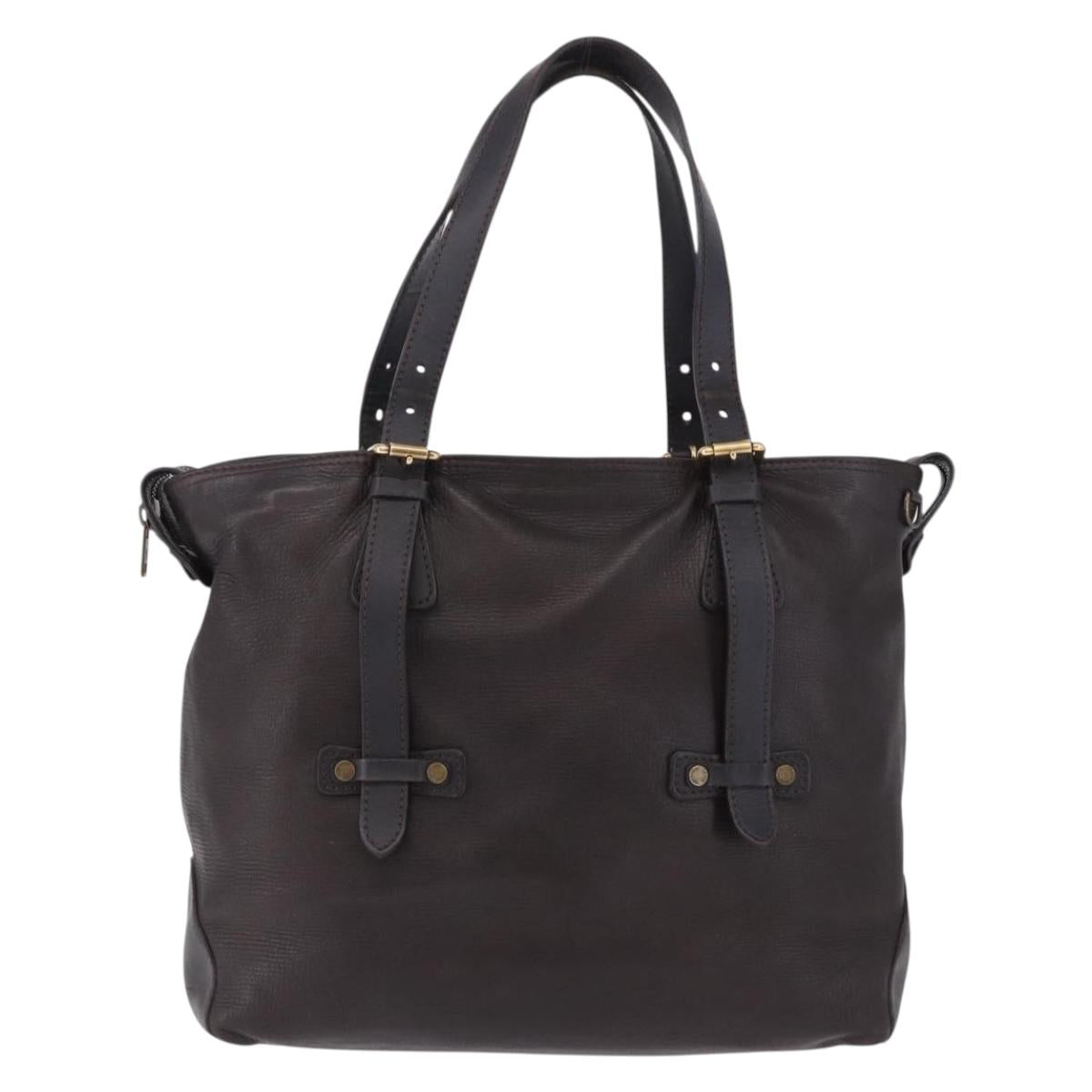 LOUIS VUITTON Utah Kiowa Tote Bag Leather Brown Gold M95453 LV Auth bs36447A