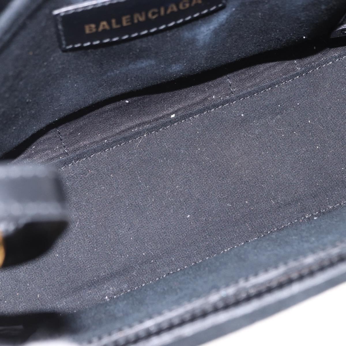 BALENCIAGA Hardware Hand Bag Canvas 2way White Gold 693662 Auth bs36453