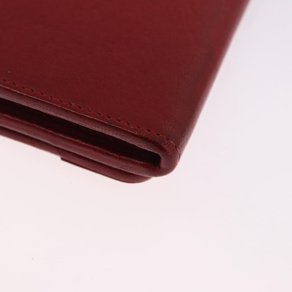 BALENCIAGA The Money Long Wallet Leather Red Gold 233599 Auth bs36458A