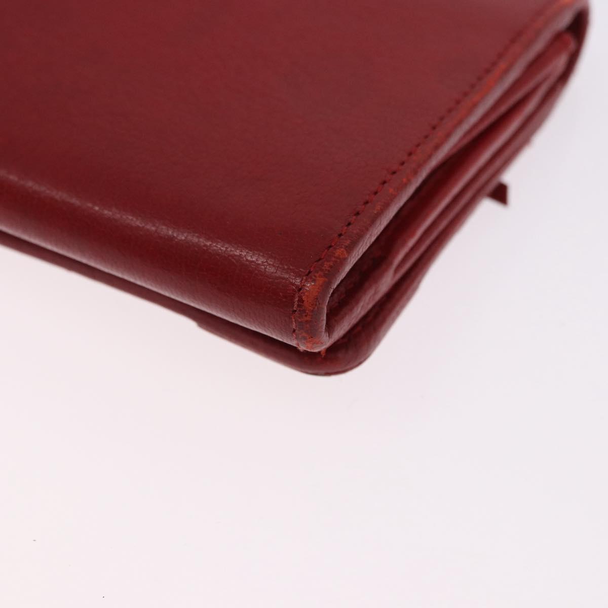 BALENCIAGA The Money Long Wallet Leather Red Gold 233599 Auth bs36458A