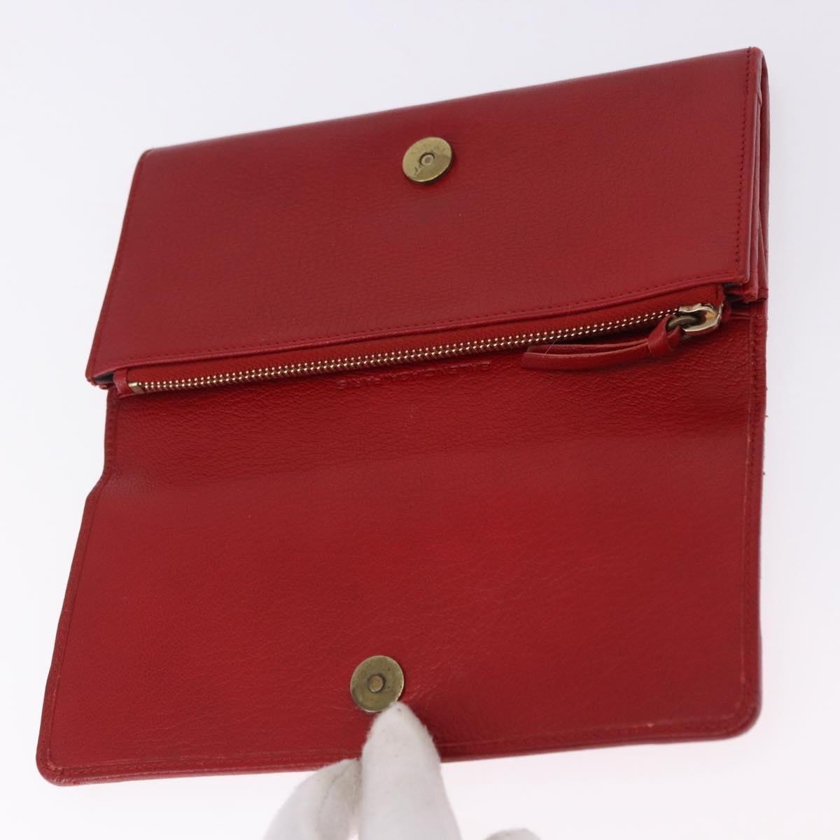BALENCIAGA The Money Long Wallet Leather Red Gold 233599 Auth bs36458A
