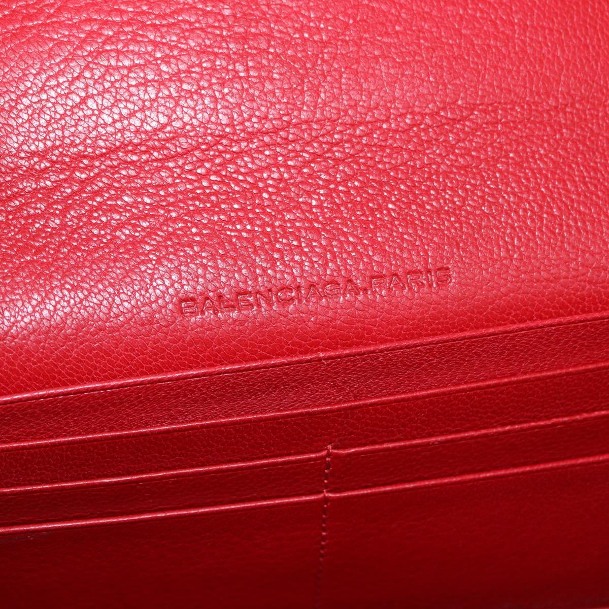 BALENCIAGA The Money Long Wallet Leather Red Gold 233599 Auth bs36458A