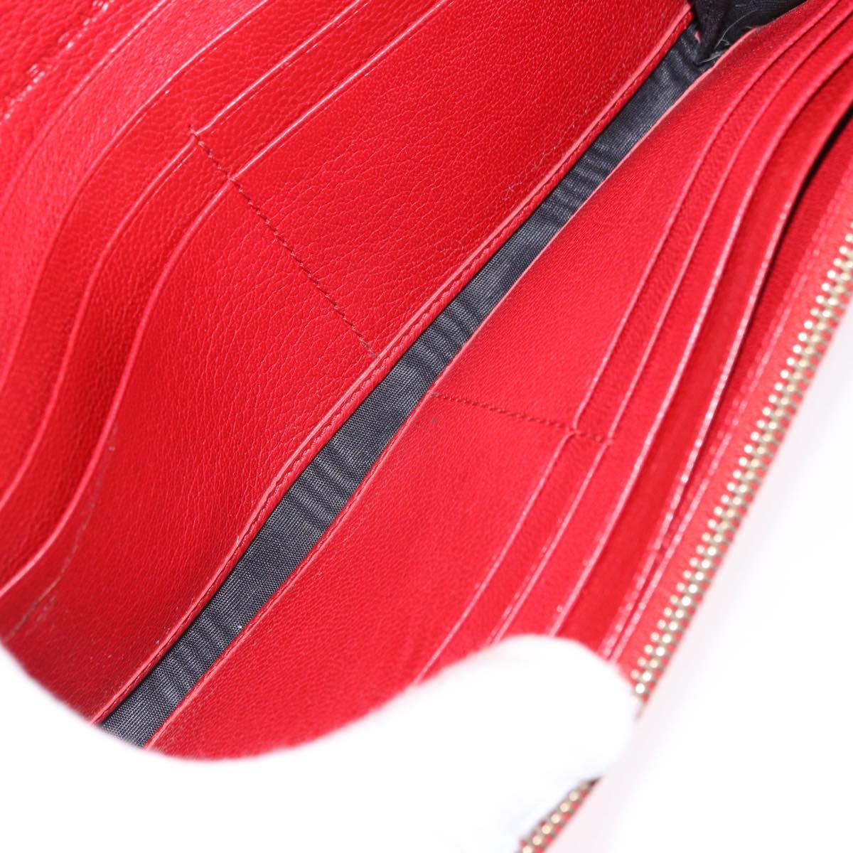 BALENCIAGA The Money Long Wallet Leather Red Gold 233599 Auth bs36458A
