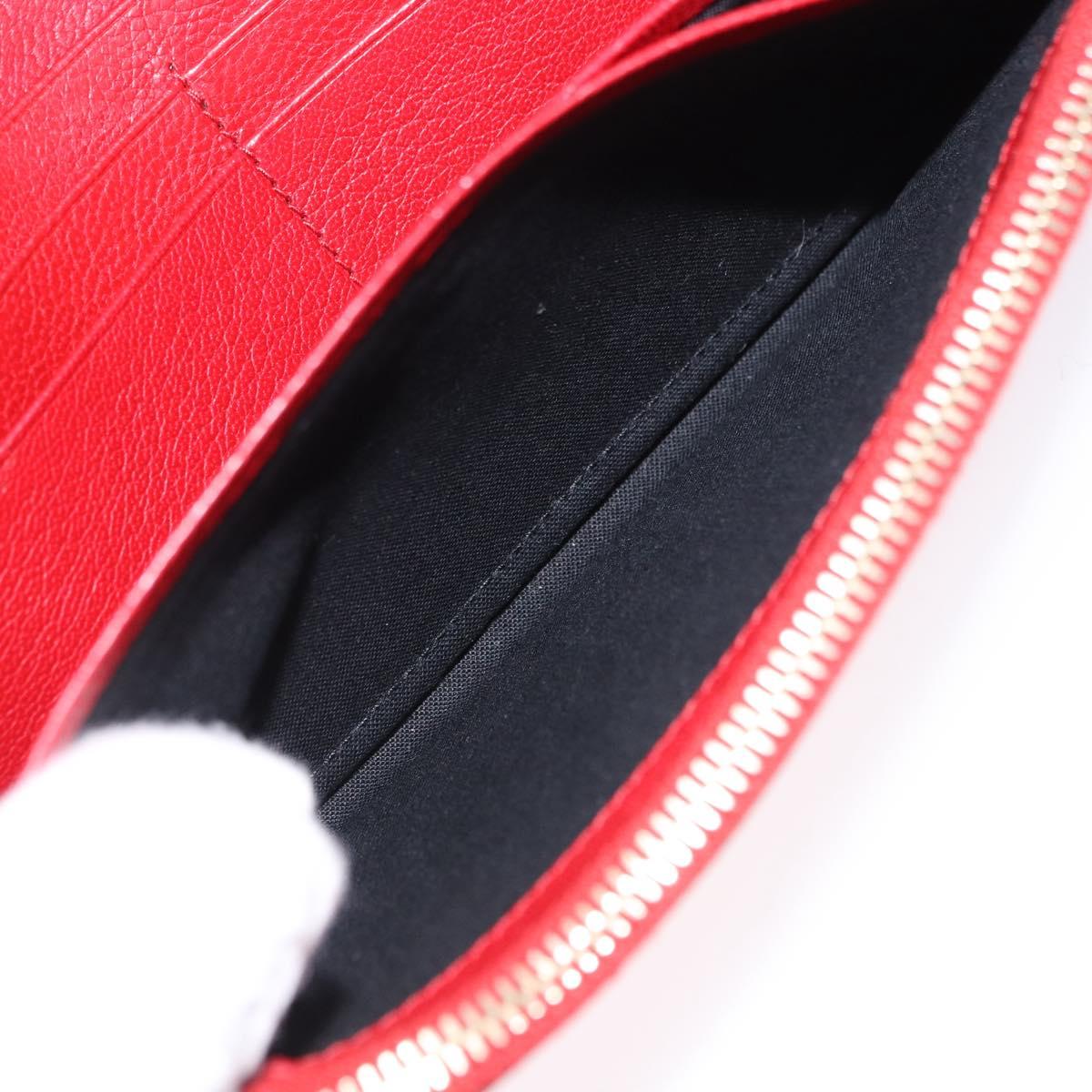 BALENCIAGA The Money Long Wallet Leather Red Gold 233599 Auth bs36458A