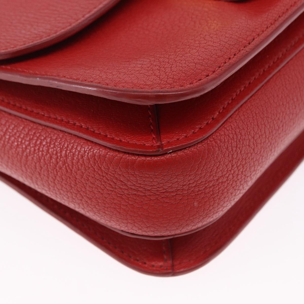 Miu Miu Shoulder Bag Leather Red Gold Auth bs36460
