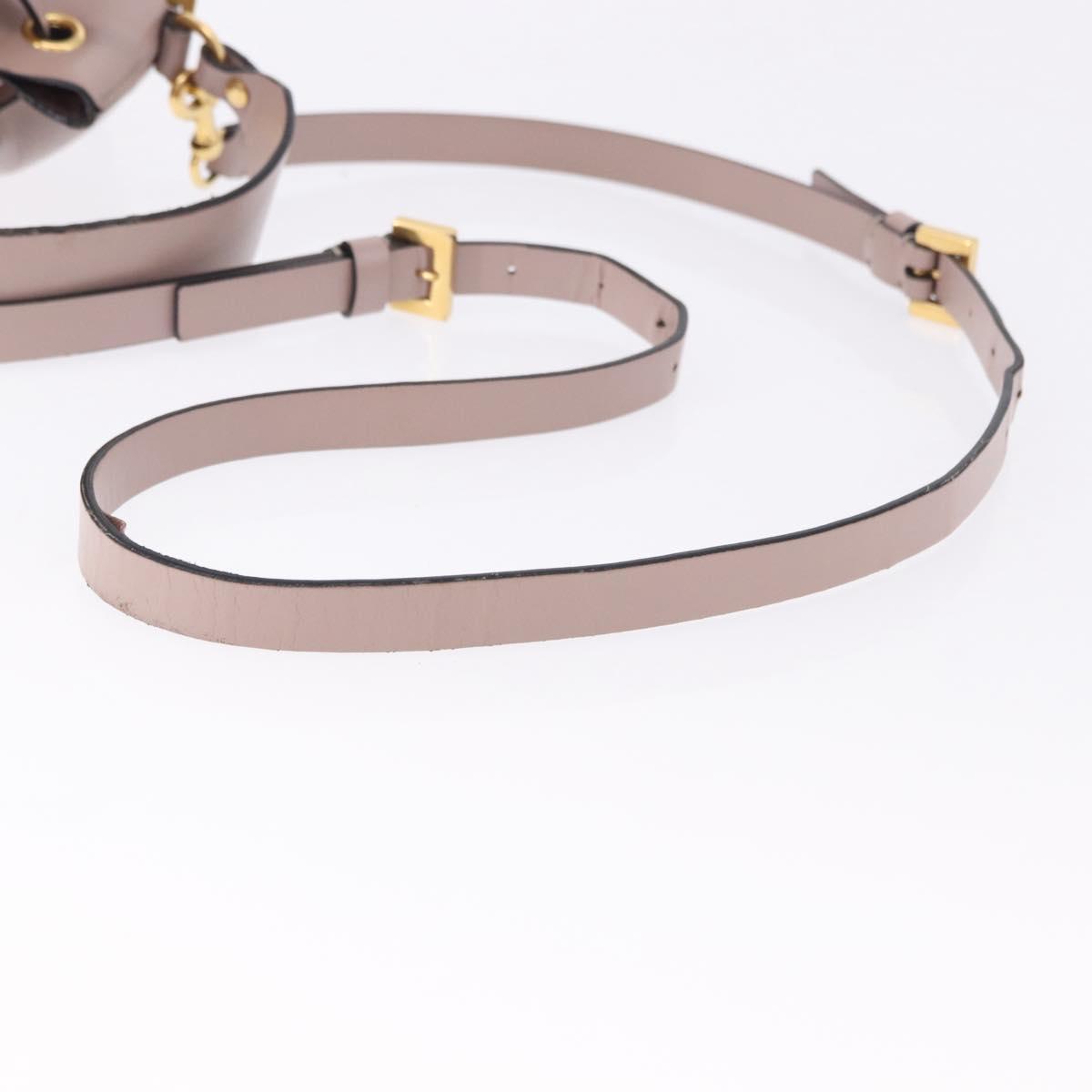 VALENTINO Shoulder Bag Leather 2way Pink Gold Auth bs36461