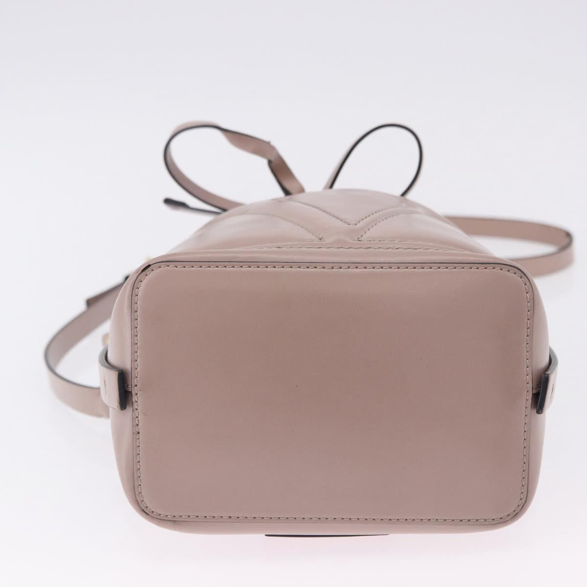 VALENTINO Shoulder Bag Leather 2way Pink Gold Auth bs36461