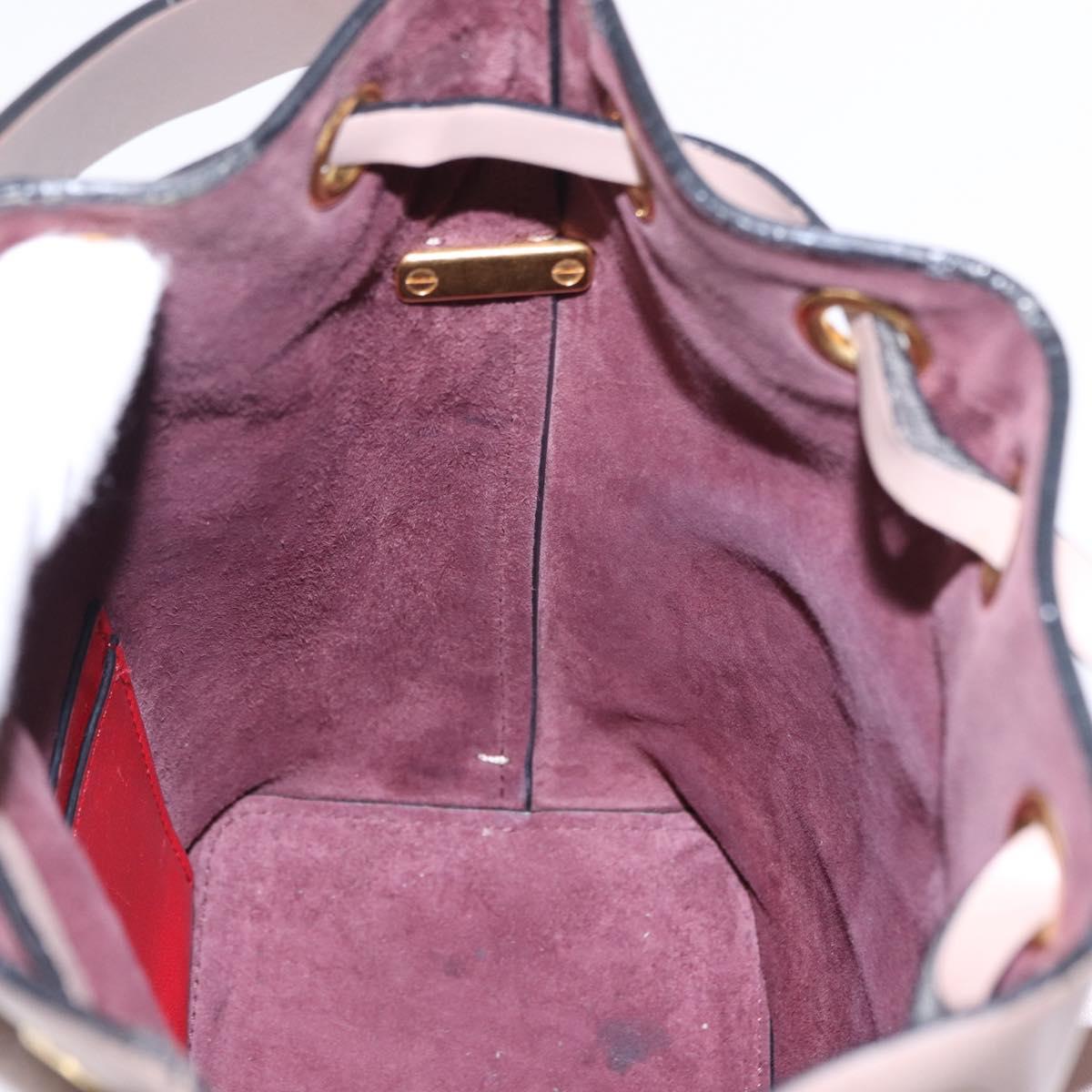 VALENTINO Shoulder Bag Leather 2way Pink Gold Auth bs36461