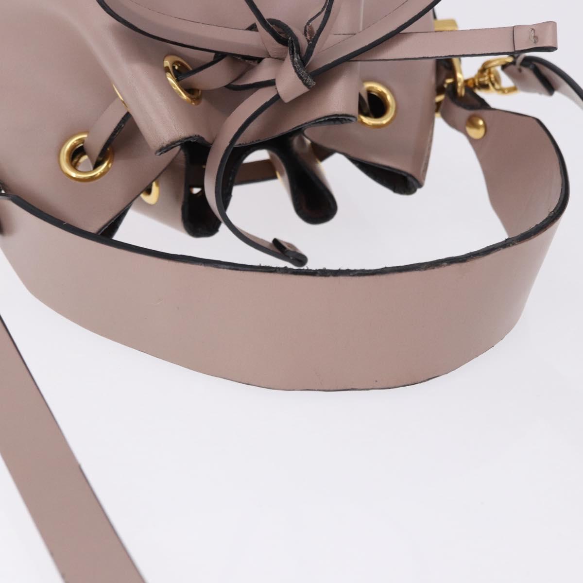 VALENTINO Shoulder Bag Leather 2way Pink Gold Auth bs36461