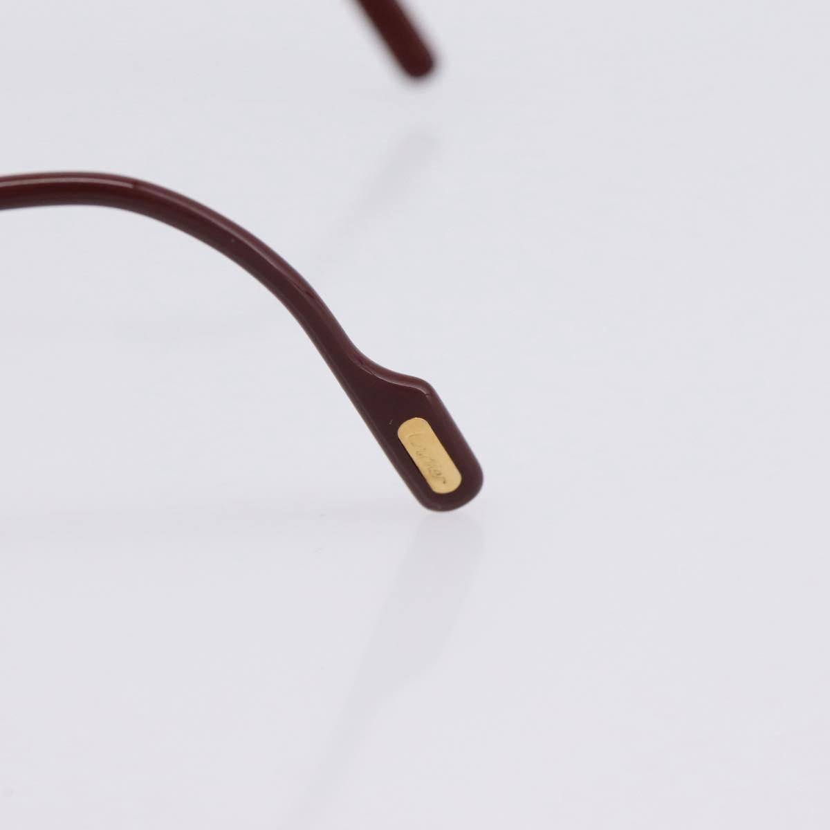 CARTIER Sunglasses Metal Bordeaux Gold Tone Auth bs36463V