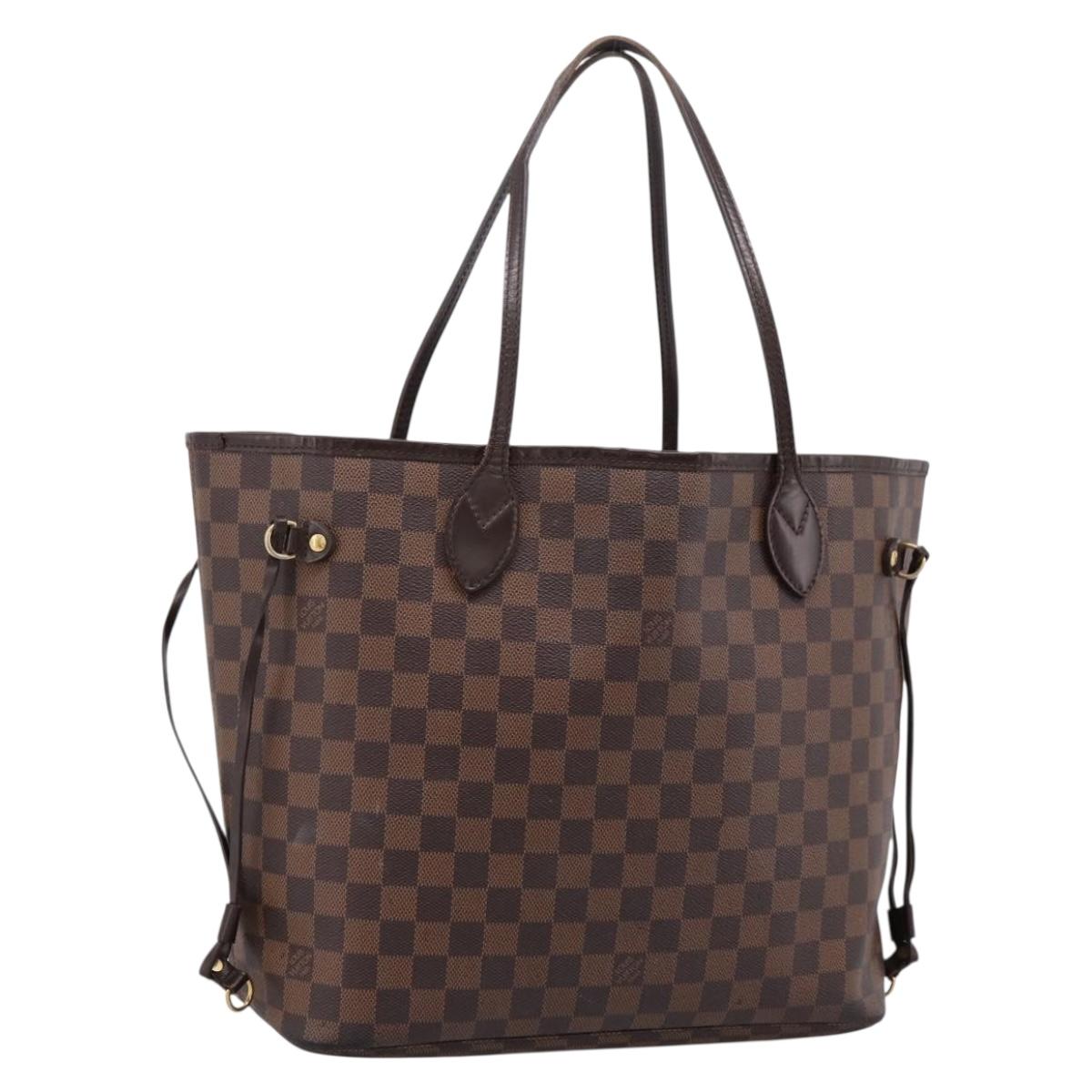 LOUIS VUITTON Damier Ebene Neverfull MM Tote Bag N51105 LV Auth bs36473