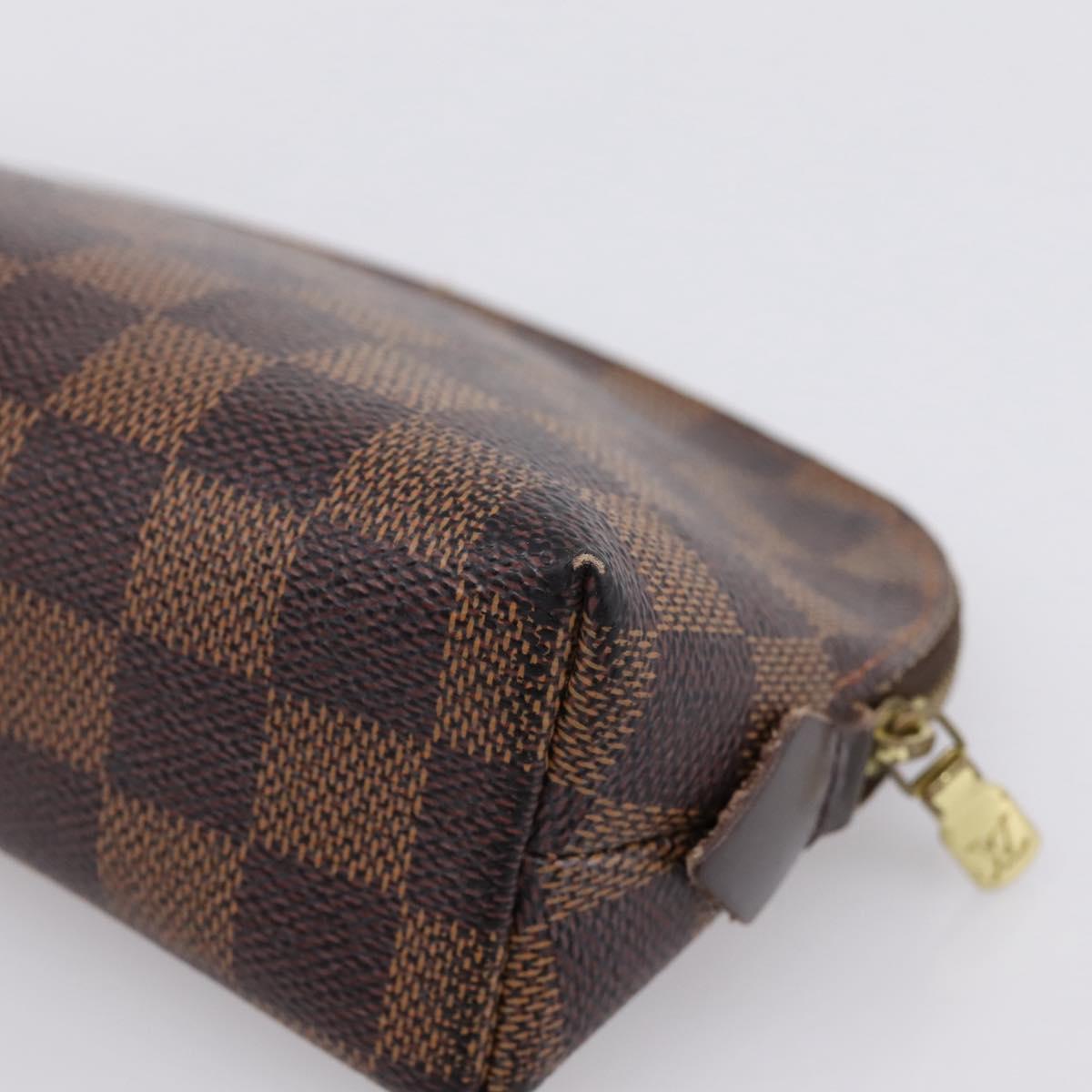 LOUIS VUITTON Damier Ebene Pochette Cosmetic PM Pouch N47516 LV Auth bs36476