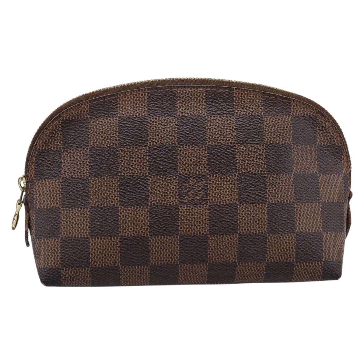 LOUIS VUITTON Damier Ebene Pochette Cosmetic PM Pouch N47516 LV Auth bs36476
