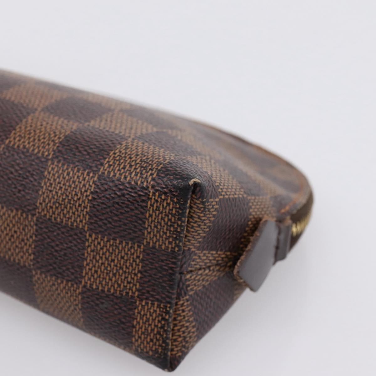 LOUIS VUITTON Damier Ebene Pochette Cosmetic PM Pouch N47516 LV Auth bs36476